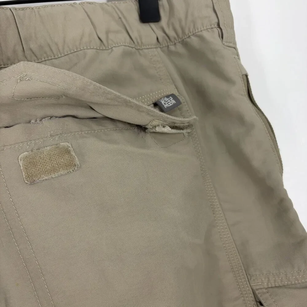 The North Face Pants Medium Mens Khaki Convertible Zip Off Cargo Nylon Outdoor
